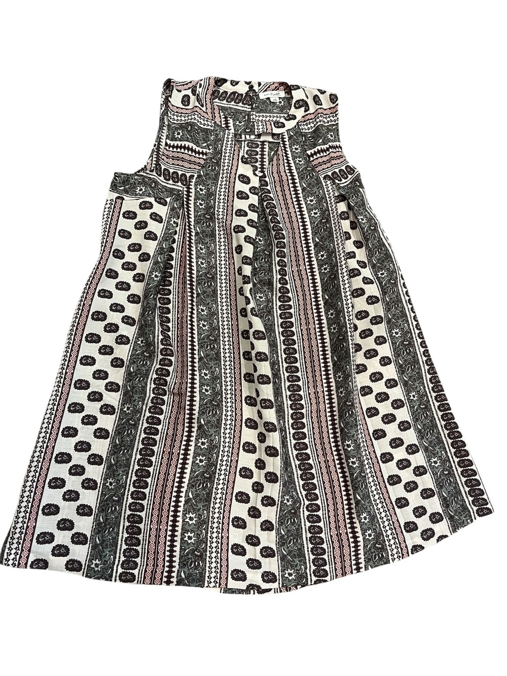 Simply Noelle Cream, Black & Pink Striped Boho Sundress